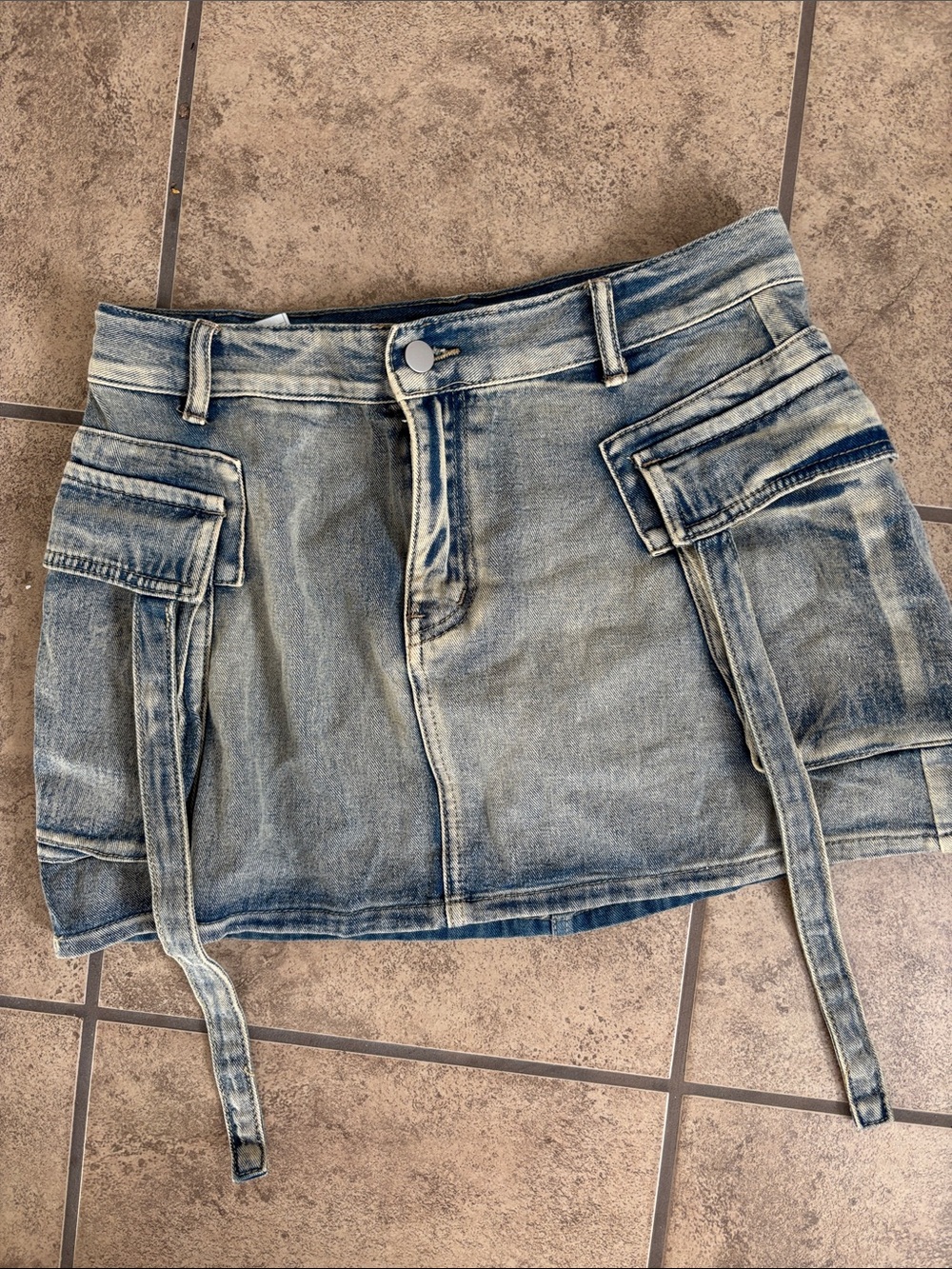 Blue Faded Mini Skirt Size Large